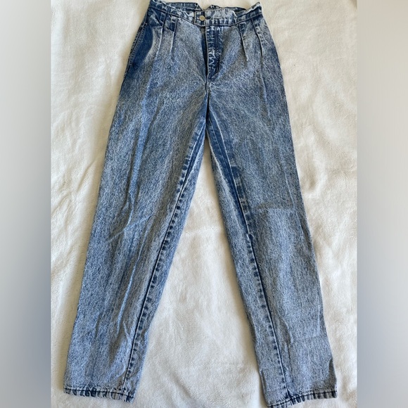 Vintage Guido acid wash jeans tapered 80s blue size 6 - Picture 2 of 7